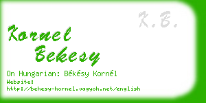 kornel bekesy business card