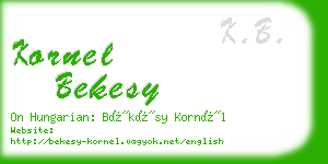 kornel bekesy business card